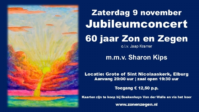Jubileumconcert 60 jaar Zon en Zegen met Sharon Kips